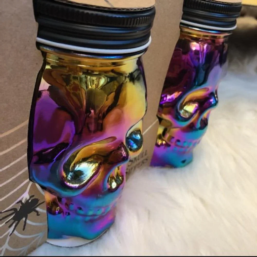 Chilling Treats Set of 2 Rainbow Skull Sippers